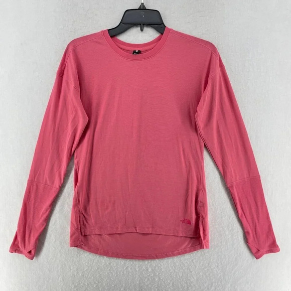 The North Face Shirt Women's Sz XS Pink Round Neck Athletic Pullover Long Sleeve - Picture 1 of 10